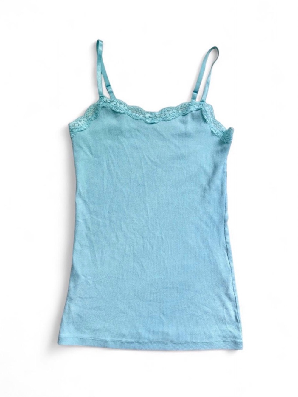 george y2k mint lace trim cami